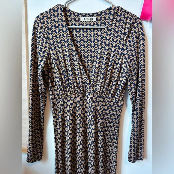 Boden Navy and Brown Floral Maxi Dress, Size 6 - Picture 5 of 12
